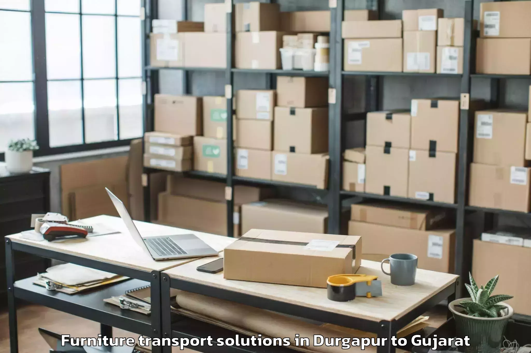 Professional Durgapur to Porbandar Furniture Transport Solutions